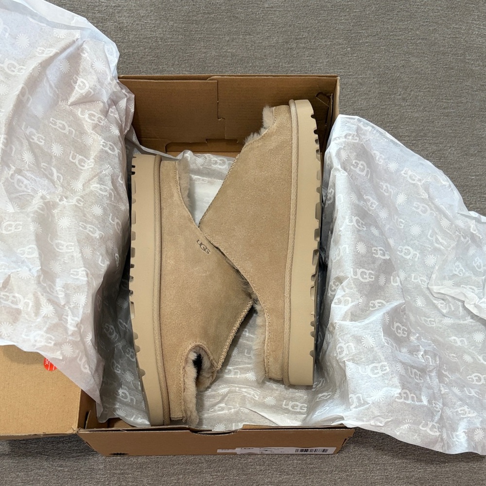 UGG women’s Suede Slip-On Boots in Sand